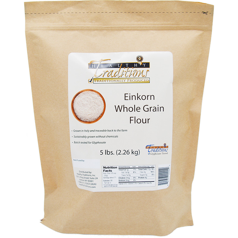 Glyphosate-tested Einkorn Whole Grain Flour – 5 lb. Bag