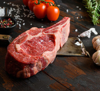Grass-fed Beef - Rib Eye Steak - Bone-in, approx. 11 oz. each (4-steak minimum)