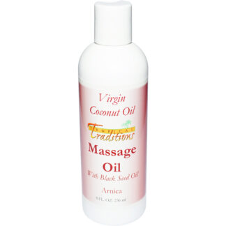 Virgin Coconut Oil Massage Oil with Black Seed Oil - Arnica - 8 oz.