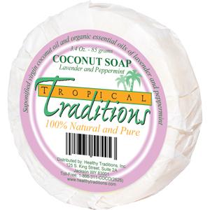 Coconut Oil Soap - Lavender and Peppermint - 1 bar