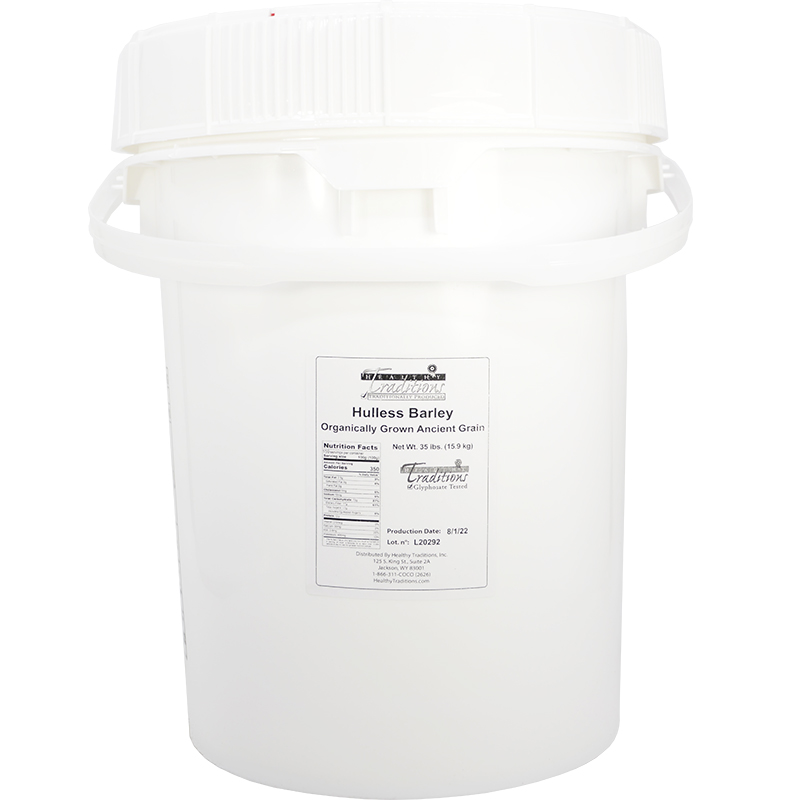 Ancient Grain Hulless Barley - 5 Gallon Life Latch® Screw Top Pail - 35 lb. (limit of 1)